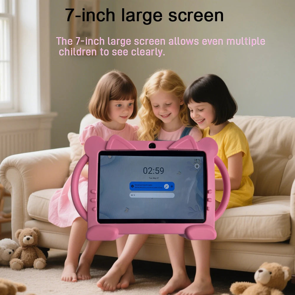 Kinder-Tablet Android 7 Zoll 32GB Kinder 5G WiFi Bluetooth Tablet PC Pädagogisches Lernspielzeug