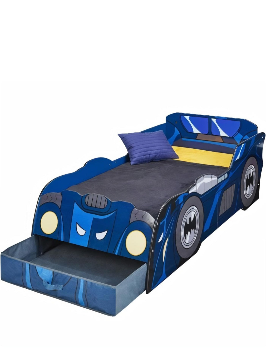 BATMAN Batmobile Kids Kinderbett mit Schublade blau, 158 (L) x 73 (B) x 54 (H) cm