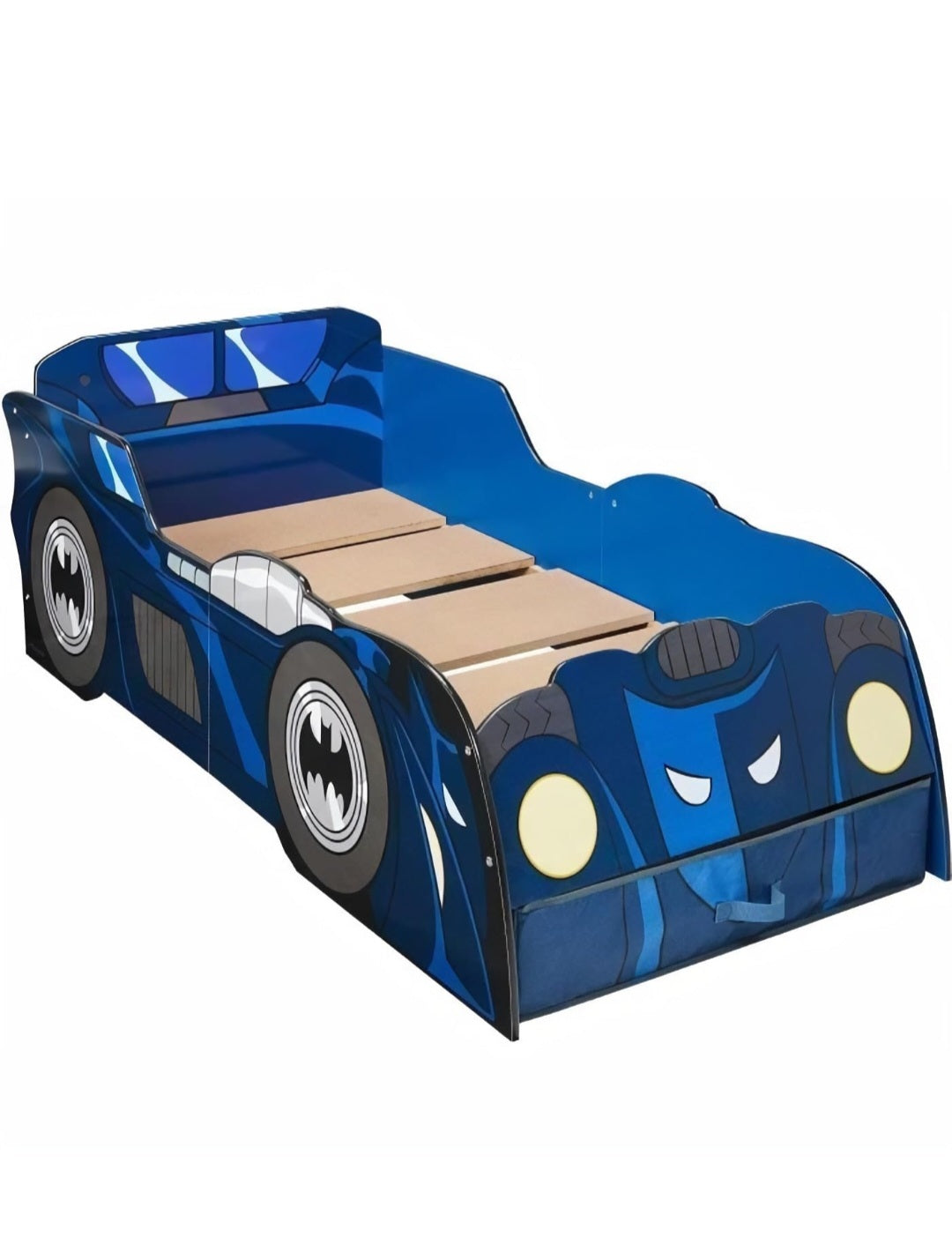 BATMAN Batmobile Kids Kinderbett mit Schublade blau, 158 (L) x 73 (B) x 54 (H) cm