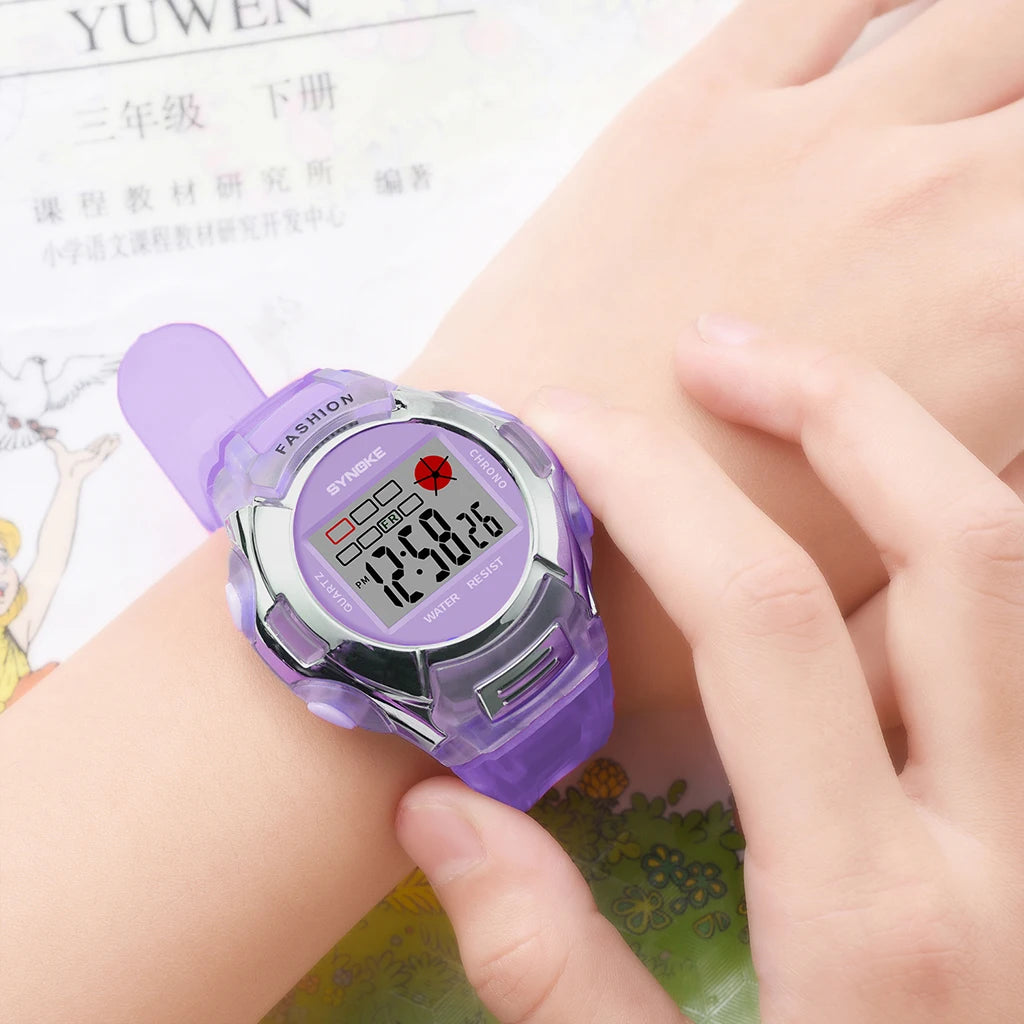SYNOKE Kinderuhren für Jungen und Mädchen praktisch für Sport und für den Alltag Wasserdichte elektronische Armbanduhr