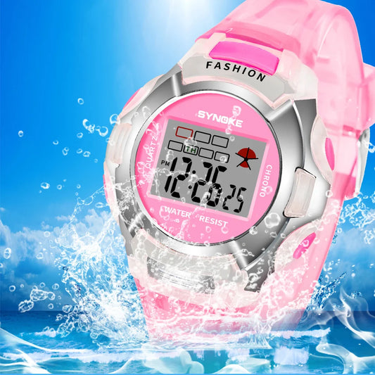 SYNOKE Kinderuhren für Jungen und Mädchen praktisch für Sport und für den Alltag Wasserdichte elektronische Armbanduhr