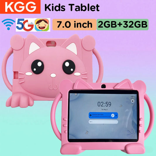 Kinder-Tablet Android 7 Zoll 32GB Kinder 5G WiFi Bluetooth Tablet PC Pädagogisches Lernspielzeug