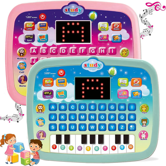 Kinder Tablet, pädagogisches Lernpad mit LED-Bildschirm, frühe Entwicklung Interaktives elektronisches Spielzeug für Jungen und Mädchen