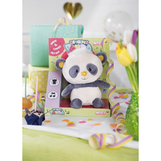 Nici Kuscheltier - Singing Panda Plüschfigur 20 cm mit Sing- & Tanzfunktion